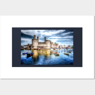 Caernarfon Castle At Dusk Posters and Art